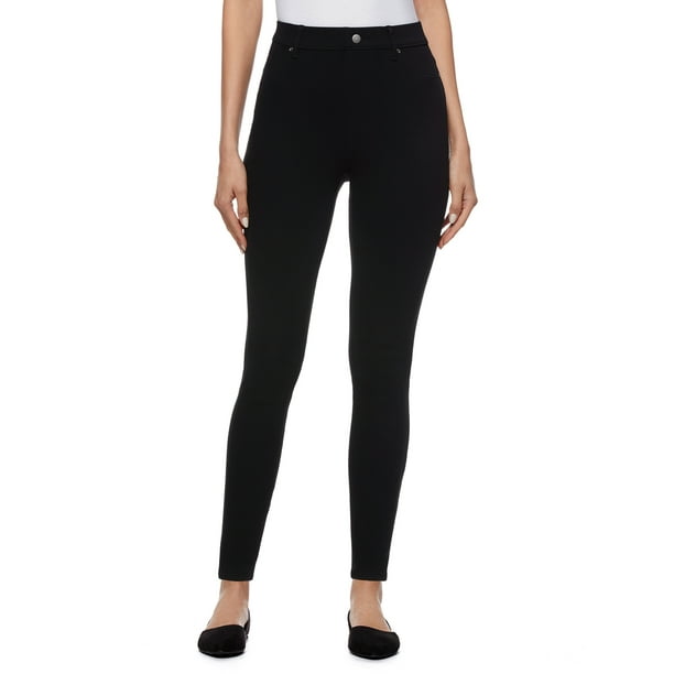 Black M 8-10 Time and Tru Full Lengh Ponte Jegging Womens 